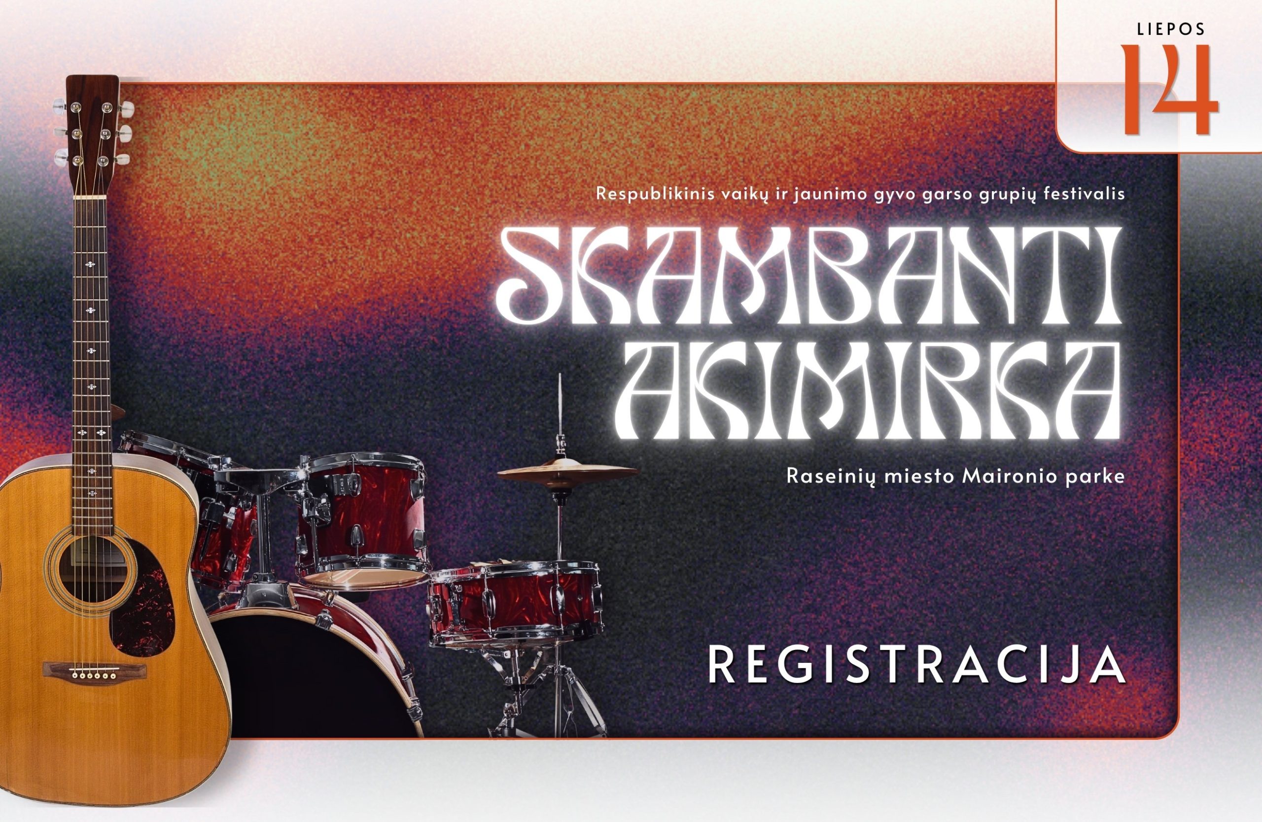 Kviečiame registuotis į respublikinį vaikų ir jaunimo gyvo garso grupių festivalį „Skambanti akimirka“